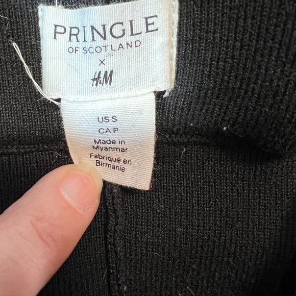 GUC Pringle x H&M black & white knitted leggings sz small - Picture 7 of 8